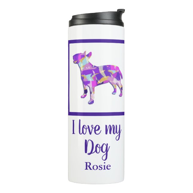 Bull Terrier English Dog Cute Silhouette PPY&B  Thermal Tumbler (Rotated Left)