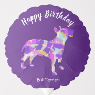 Bull Terrier English Dog Silhouette PPY&B Birthday Balloon