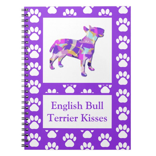 Bull Terrier English Kisses Dog Silhouette PPY&B Notebook (Front)