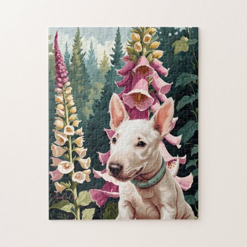 Bull Terrier Foxglove Flower Puzzle