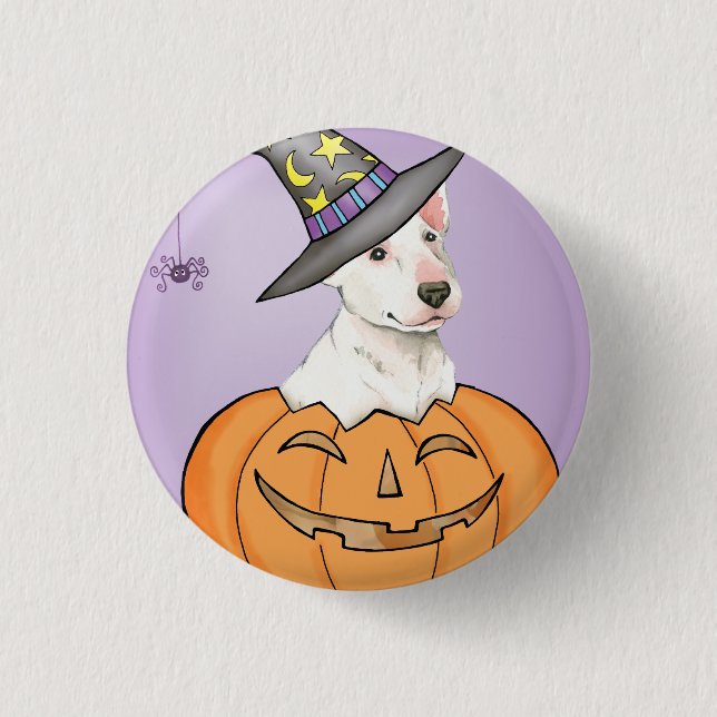 Bull Terrier Halloween Button (Front)