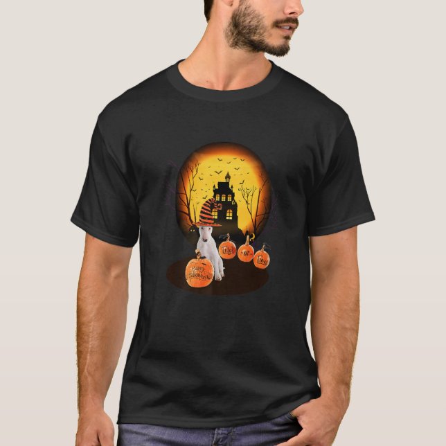 Bull Terrier Halloween For Kids Mom Dad Love Dog T-Shirt (Front)