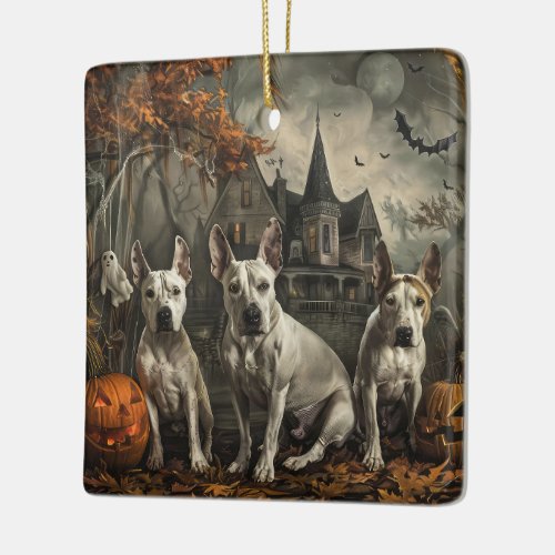 Bull Terrier Halloween Night Doggy Delight  Ceramic Ornament