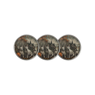 Bull Terrier Halloween Night Doggy Delight Golf Ball Marker