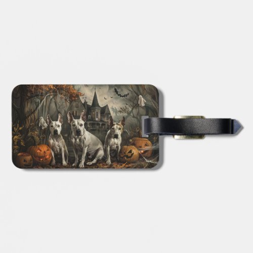 Bull Terrier Halloween Night Doggy Delight  Luggage Tag