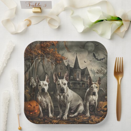 Bull Terrier Halloween Night Doggy Delight  Paper Plates