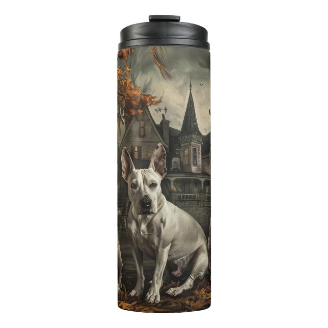 Bull Terrier Halloween Night Doggy Delight  Thermal Tumbler (Front)