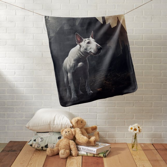 Bull Terrier Halloween Scary Baby Blanket (In Situ)