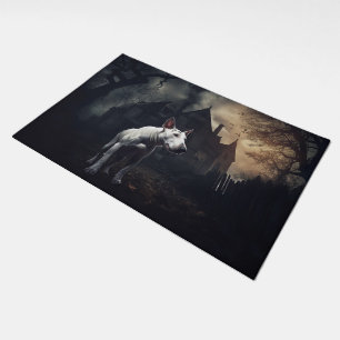 Bull Terrier Halloween Scary Doormat