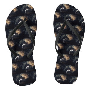 Bull Terrier Halloween Scary Flip Flops