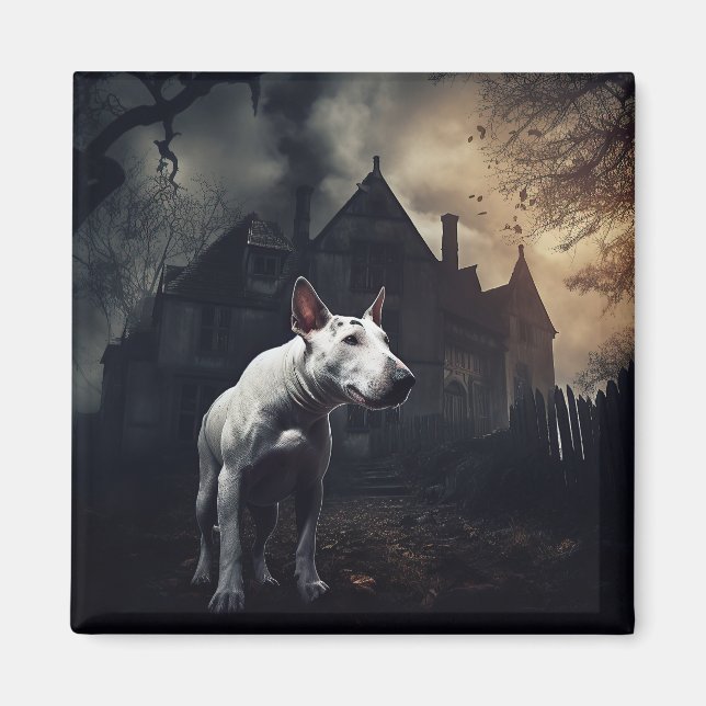 Bull Terrier Halloween Scary Magnet (Front)