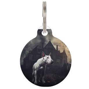 Bull Terrier Halloween Scary Pet ID Tag