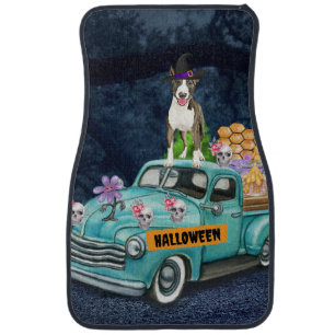 Bull Terrier Halloween Truck Scary Night Car Floor Mat