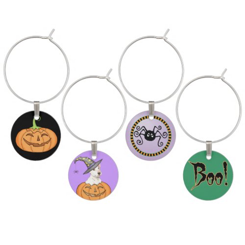 Bull Terrier Halloween Wine Glass Charm