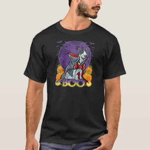 Bull Terrier Happy Halloween Costume Vampire Ragla T-Shirt
