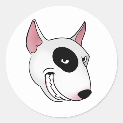 bull terrier head classic round sticker