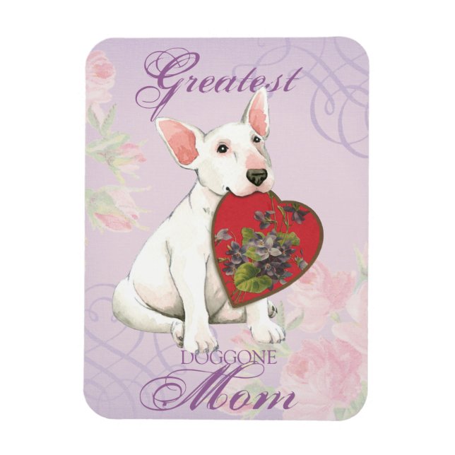 Bull Terrier Heart Mom Magnet (Vertical)