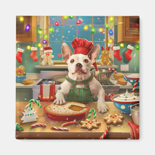 Bull Terrier Holiday Baking: Festive Christmas Magnet