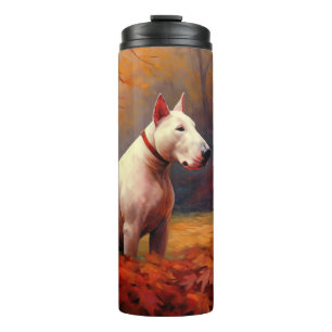 Bull Terrier in Autumn Leaves Fall Inspire Thermal Tumbler