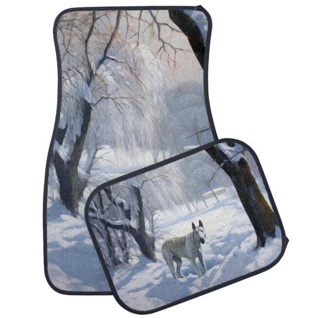 Bull Terrier Let It Snow Christmas  Car Floor Mat (Set)