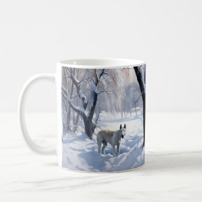 Bull Terrier Let It Snow Christmas  Coffee Mug (Left)