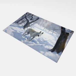 Bull Terrier Let It Snow Christmas  Doormat