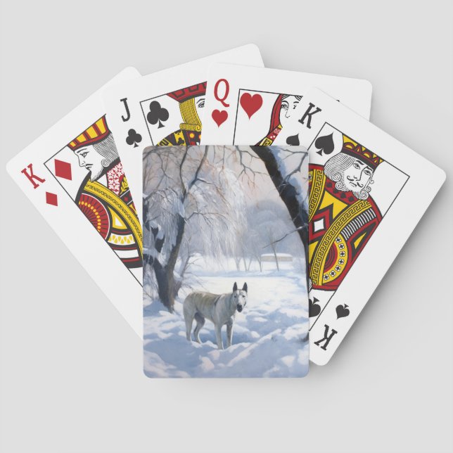 Bull Terrier Let It Snow Christmas  Poker Cards (Back)