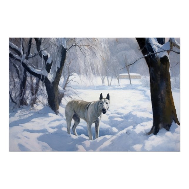 Bull Terrier Let It Snow Christmas  Poster (Front)
