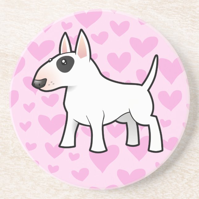 Bull Terrier Love Drink Coaster (Front)