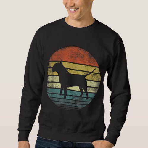 Bull Terrier Lover Owner Gifts Retro Sunset Dog Mo Sweatshirt