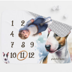 Bull Terrier Milestone Baby Blanket