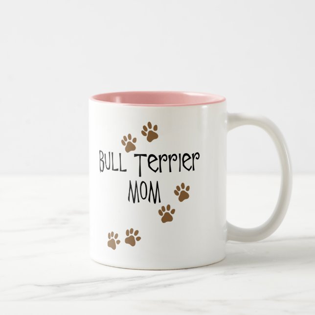 Bull Terrier Mom Two-Tone Coffee Mug (Right)