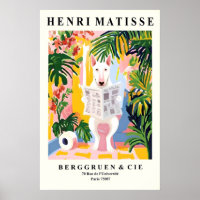 Bull Terrier on Toilet Art - Matisse Style