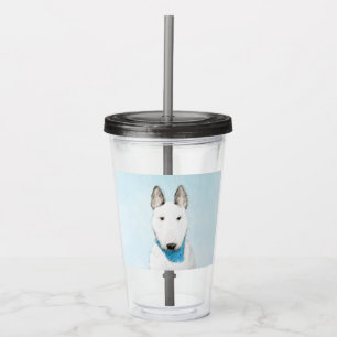 Bull Terrier Painting - Cute Original Dog Art Acrylic Tumbler