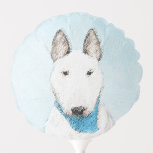 Bull Terrier Painting - Cute Original Dog Art Balloon