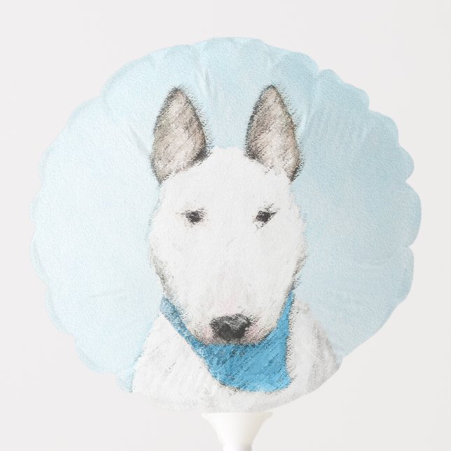 Bull Terrier Painting - Cute Original Dog Art Balloon (Front)