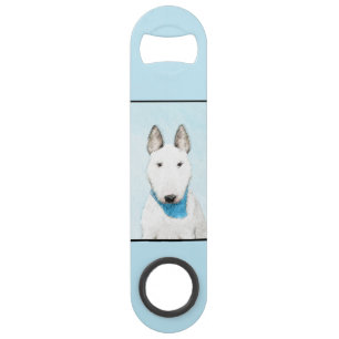 Bull Terrier Painting - Cute Original Dog Art Bar Key