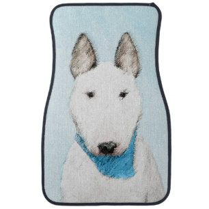 Bull Terrier Painting - Cute Original Dog Art Car Mat