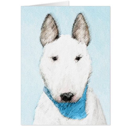 Bull Terrier Painting _ Cute Original Dog Art Card