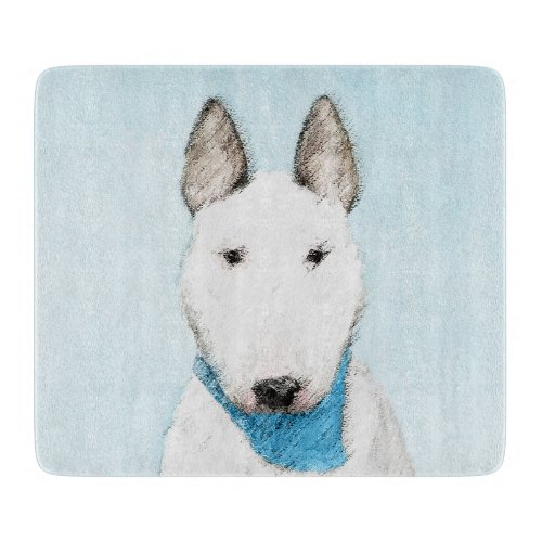 Bull Terrier Painting _ Cute Original Dog Art Cutting Board
