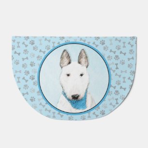 Bull Terrier Painting - Cute Original Dog Art Doormat