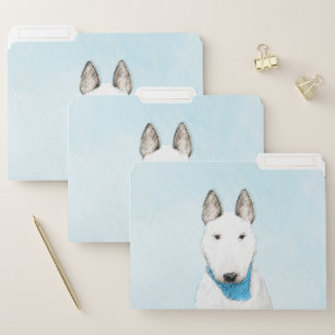 Bull Terrier Painting - Cute Original Dog Art File Folder