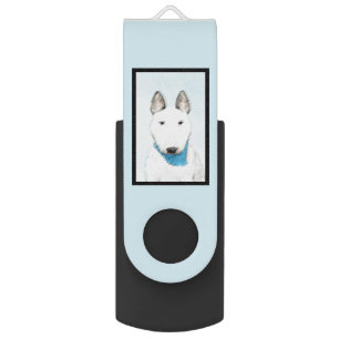 Bull Terrier Painting - Cute Original Dog Art Flash Drive