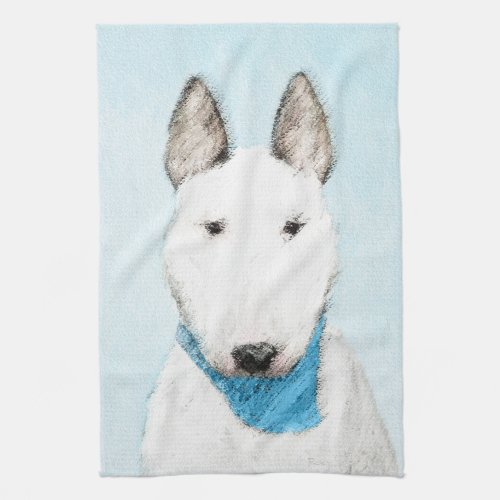 Bull Terrier Painting _ Cute Original Dog Art Kitchen Towel