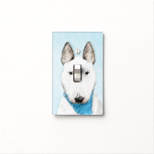 Bull Terrier Painting _ Cute Original Dog Art Light Switch Cover