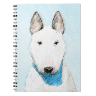Bull Terrier Painting - Cute Original Dog Art Notebook