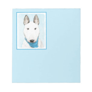 Bull Terrier Painting - Cute Original Dog Art Notepad