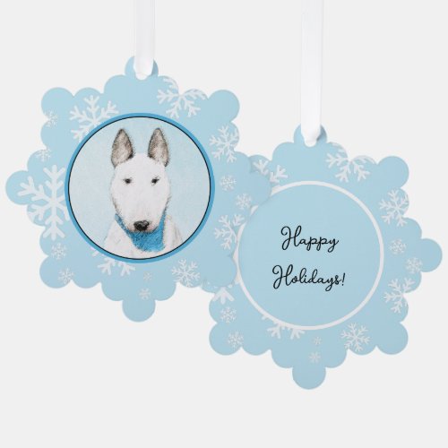Bull Terrier Painting _ Cute Original Dog Art Ornament Card