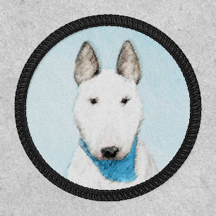 Bull Terrier Painting - Cute Original Dog Art Patch