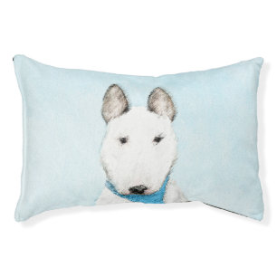 Bull Terrier Painting - Cute Original Dog Art Pet Bed
